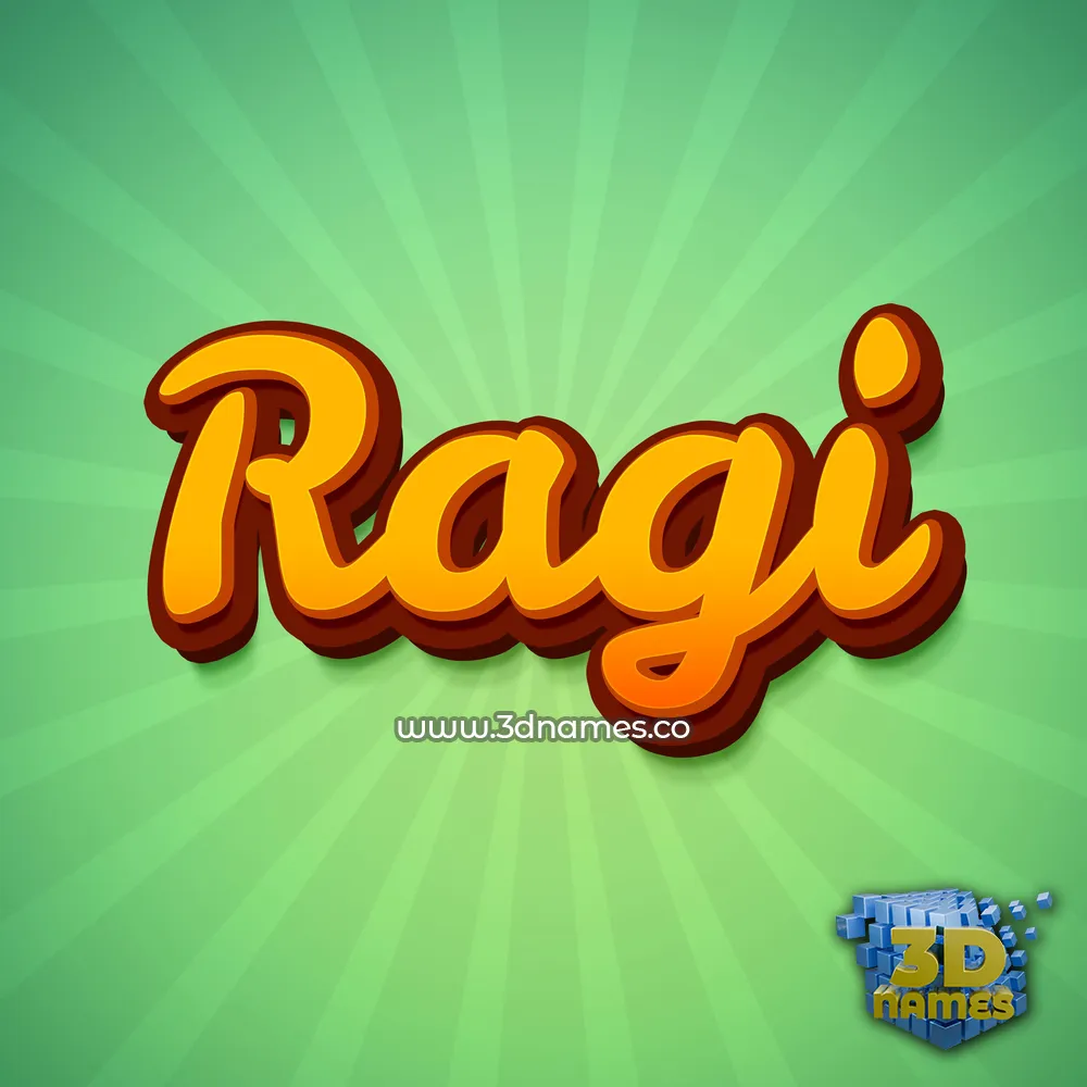 ragi in Green Rays style - 3D name wallpaper