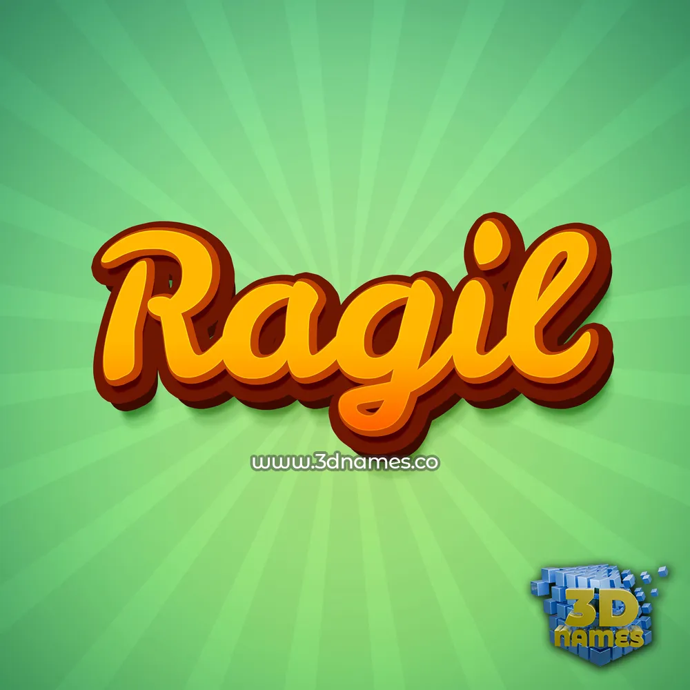 ragil in Green Rays style - 3D name wallpaper