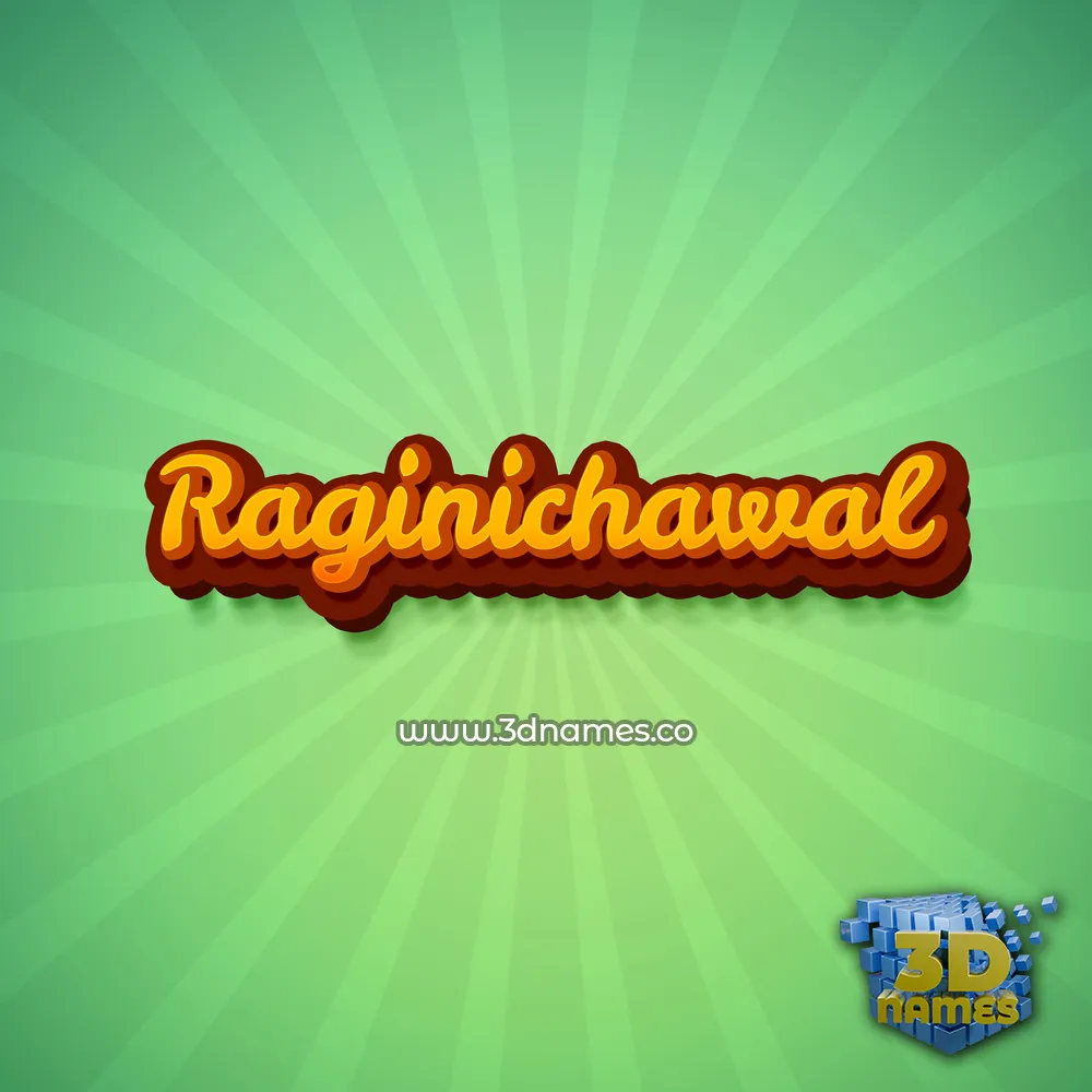 raginichawal in Green Rays style - 3D name wallpaper