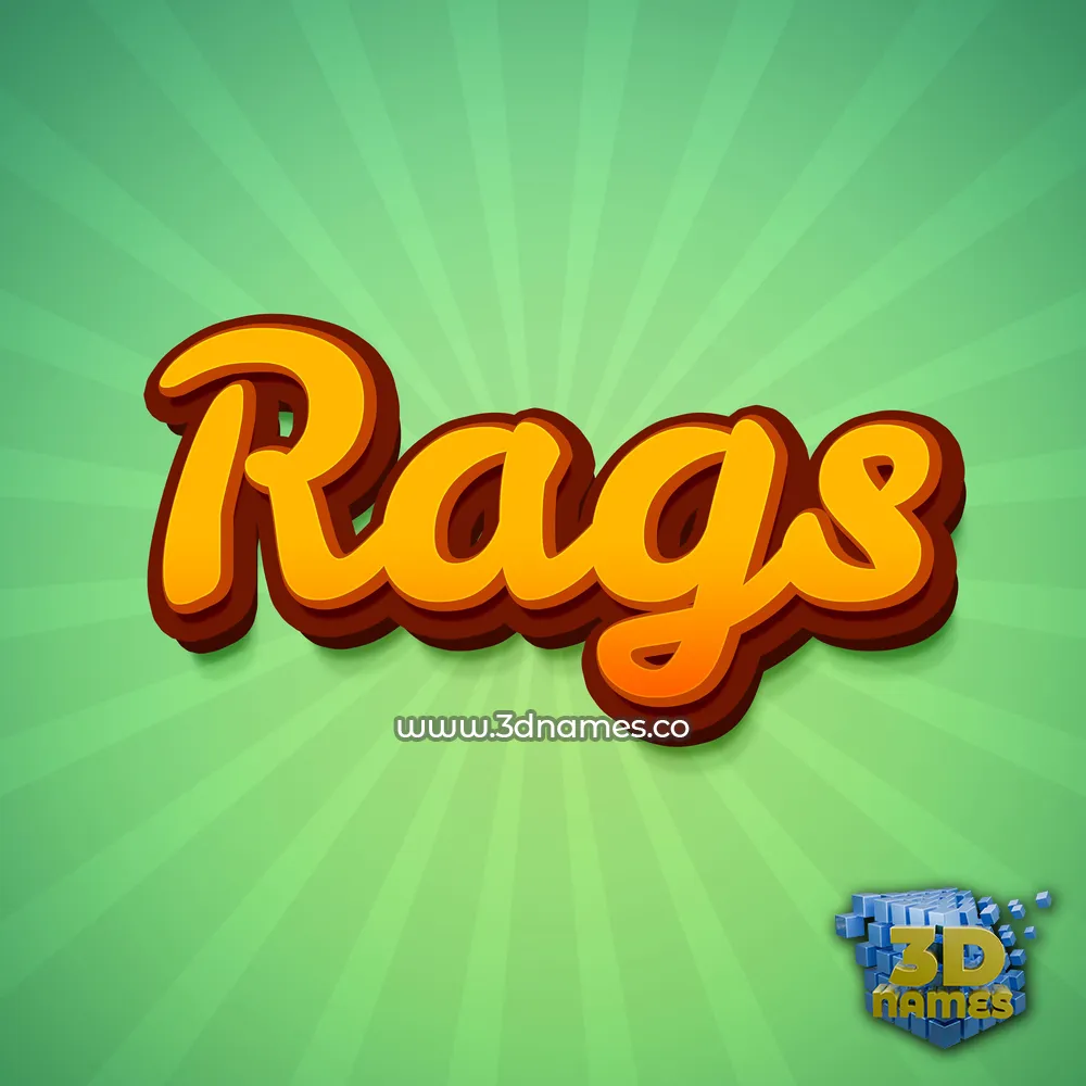 rags in Green Rays style - 3D name wallpaper