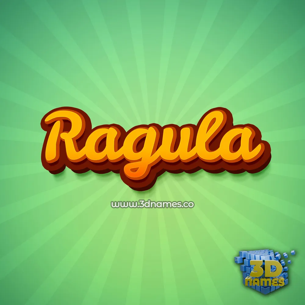 ragula in Green Rays style - 3D name wallpaper