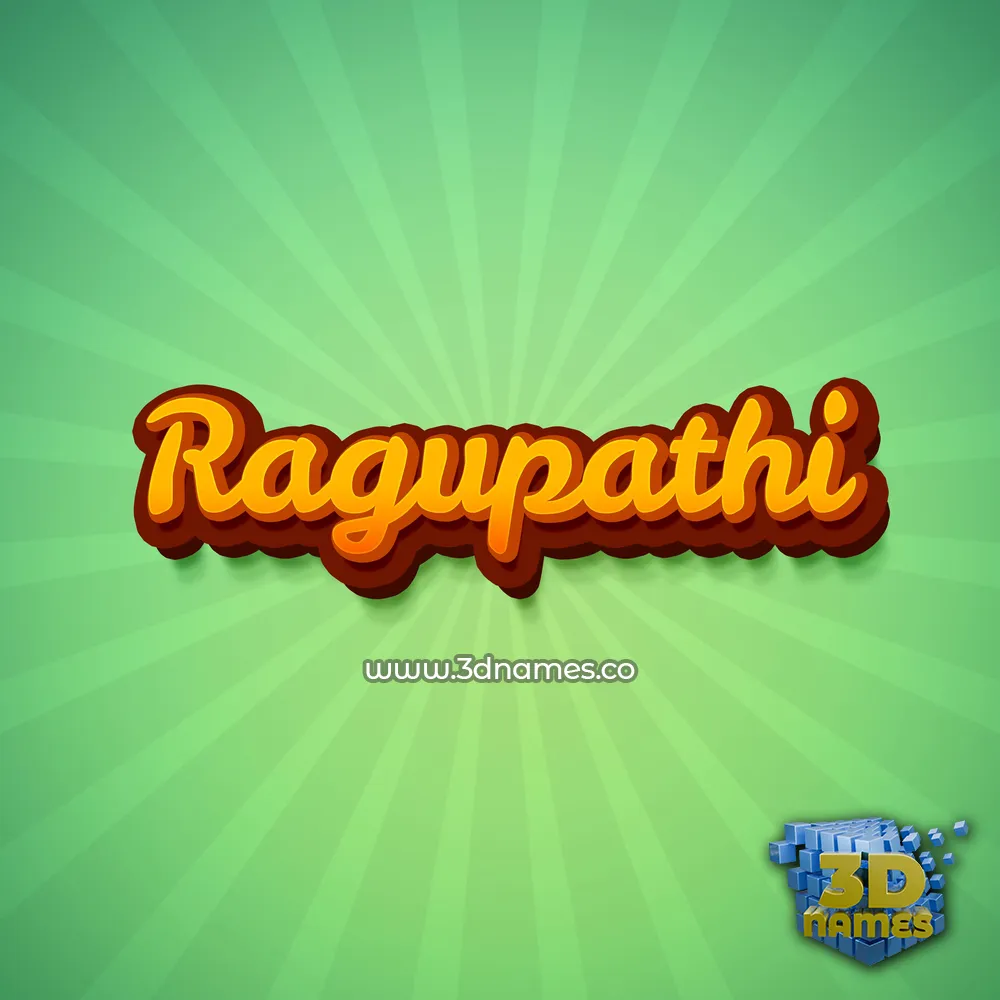ragupathi in Green Rays style - 3D name wallpaper