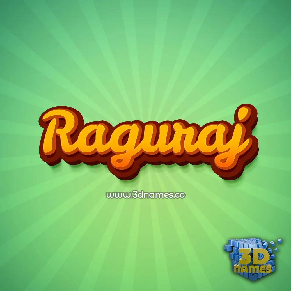 raguraj in Green Rays style - 3D name wallpaper
