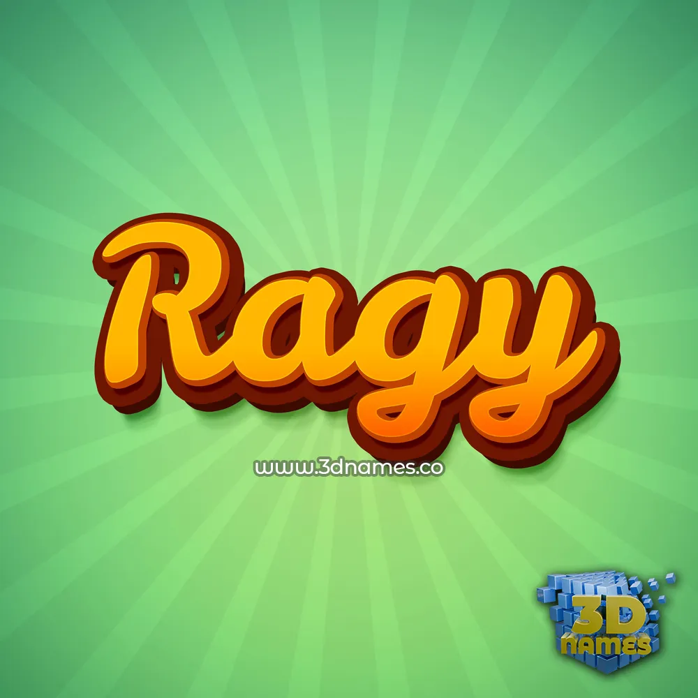 ragy in Green Rays style - 3D name wallpaper