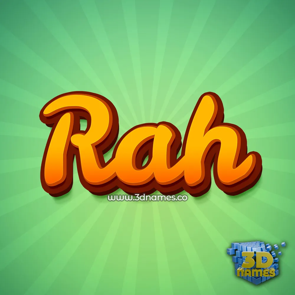 rah in Green Rays style - 3D name wallpaper