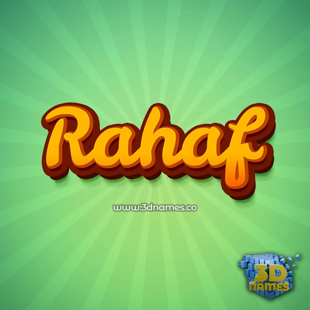 rahaf in Green Rays style - 3D name wallpaper