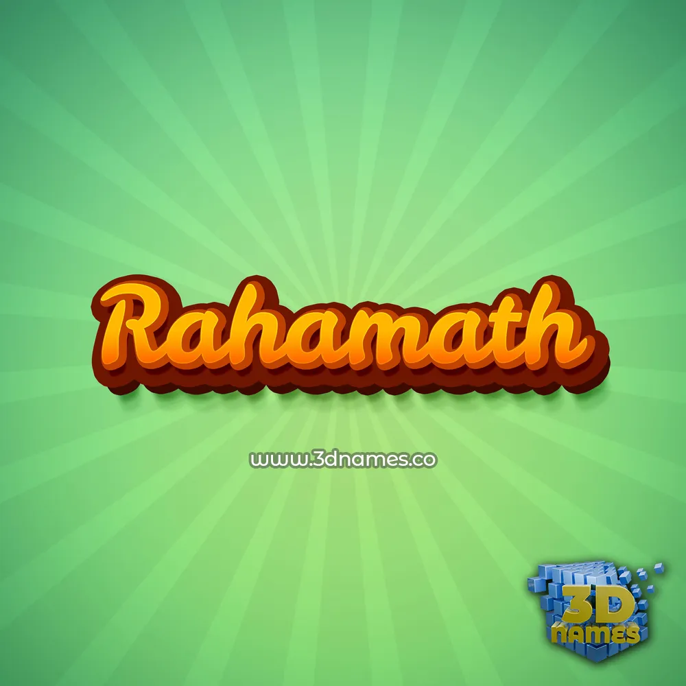 rahamath in Green Rays style - 3D name wallpaper