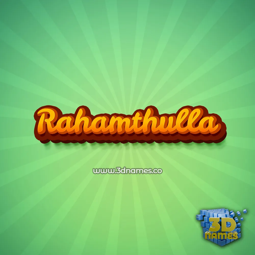 rahamthulla in Green Rays style - 3D name wallpaper