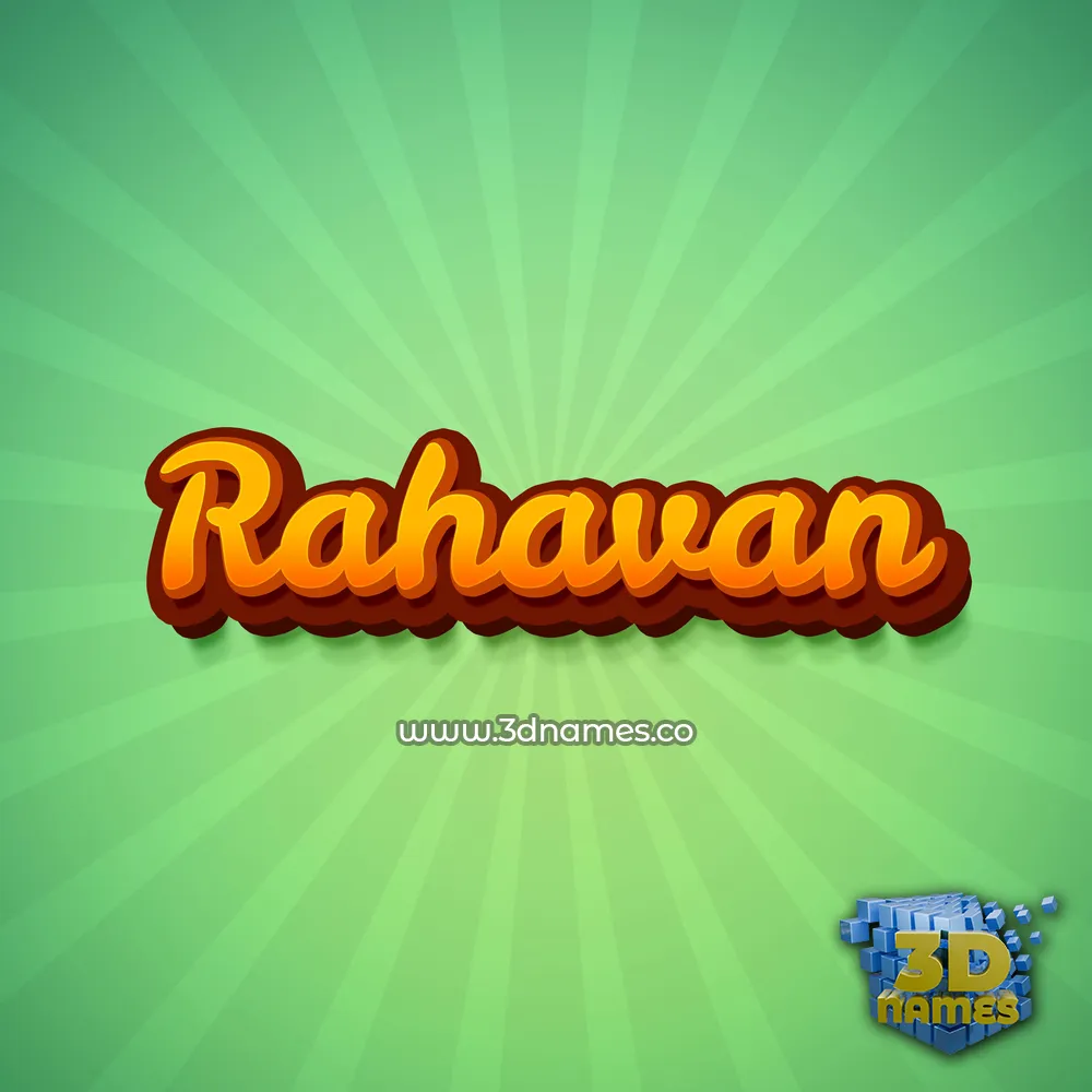 rahavan in Green Rays style - 3D name wallpaper