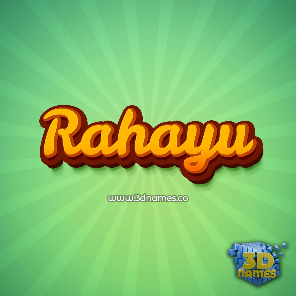 rahayu in Green Rays style - 3D name wallpaper