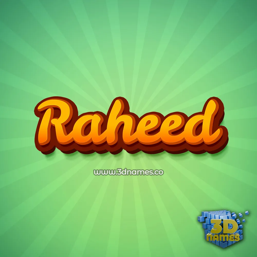 raheed in Green Rays style - 3D name wallpaper