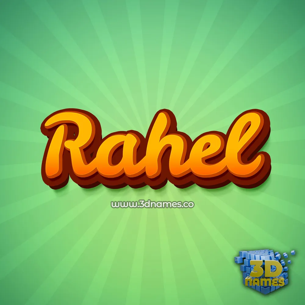 rahel in Green Rays style - 3D name wallpaper