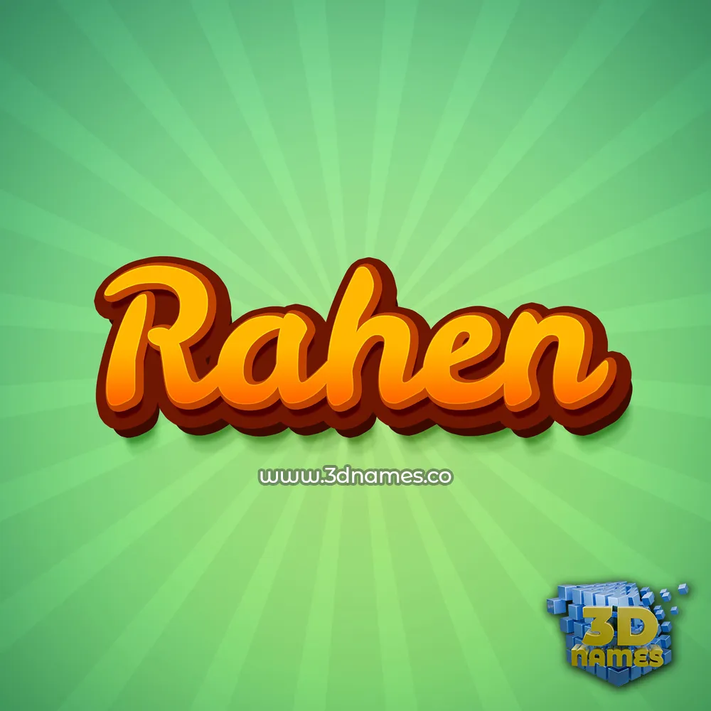 rahen in Green Rays style - 3D name wallpaper