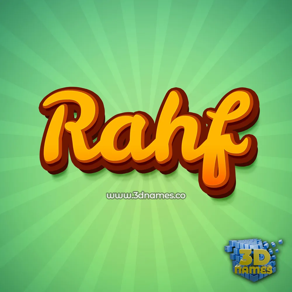 rahf in Green Rays style - 3D name wallpaper