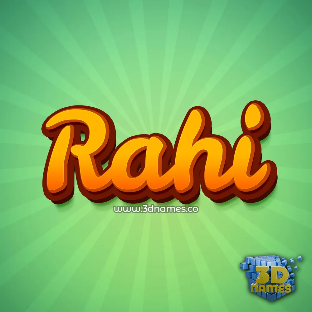 rahi in Green Rays style - 3D name wallpaper