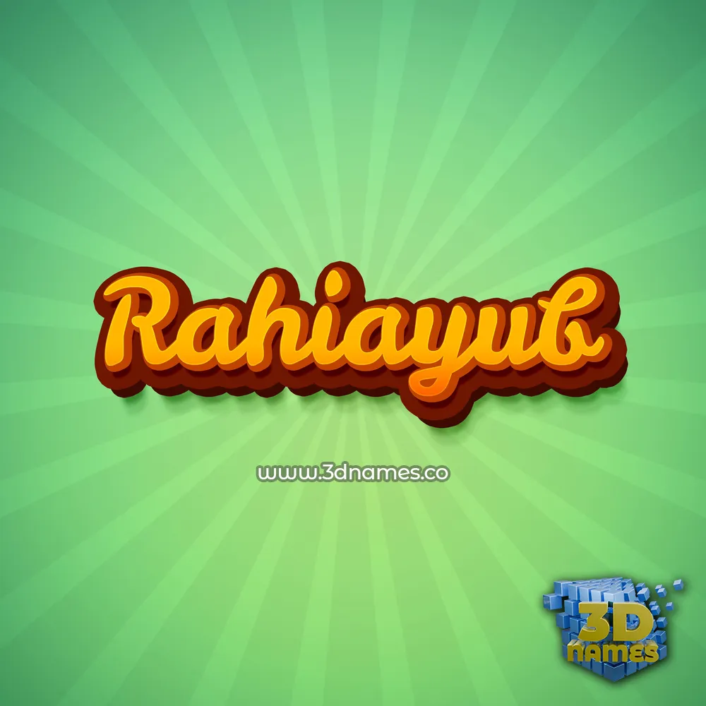 rahiayub in Green Rays style - 3D name wallpaper