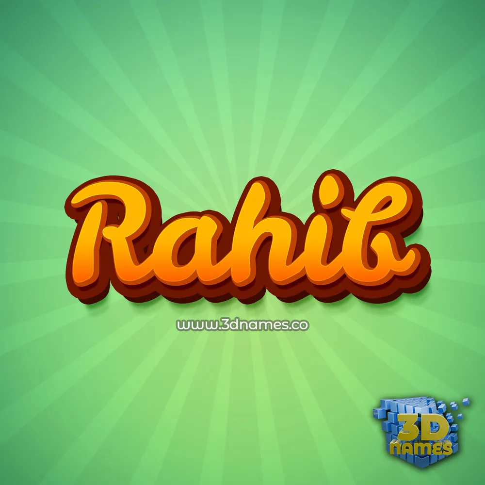 rahib in Green Rays style - 3D name wallpaper