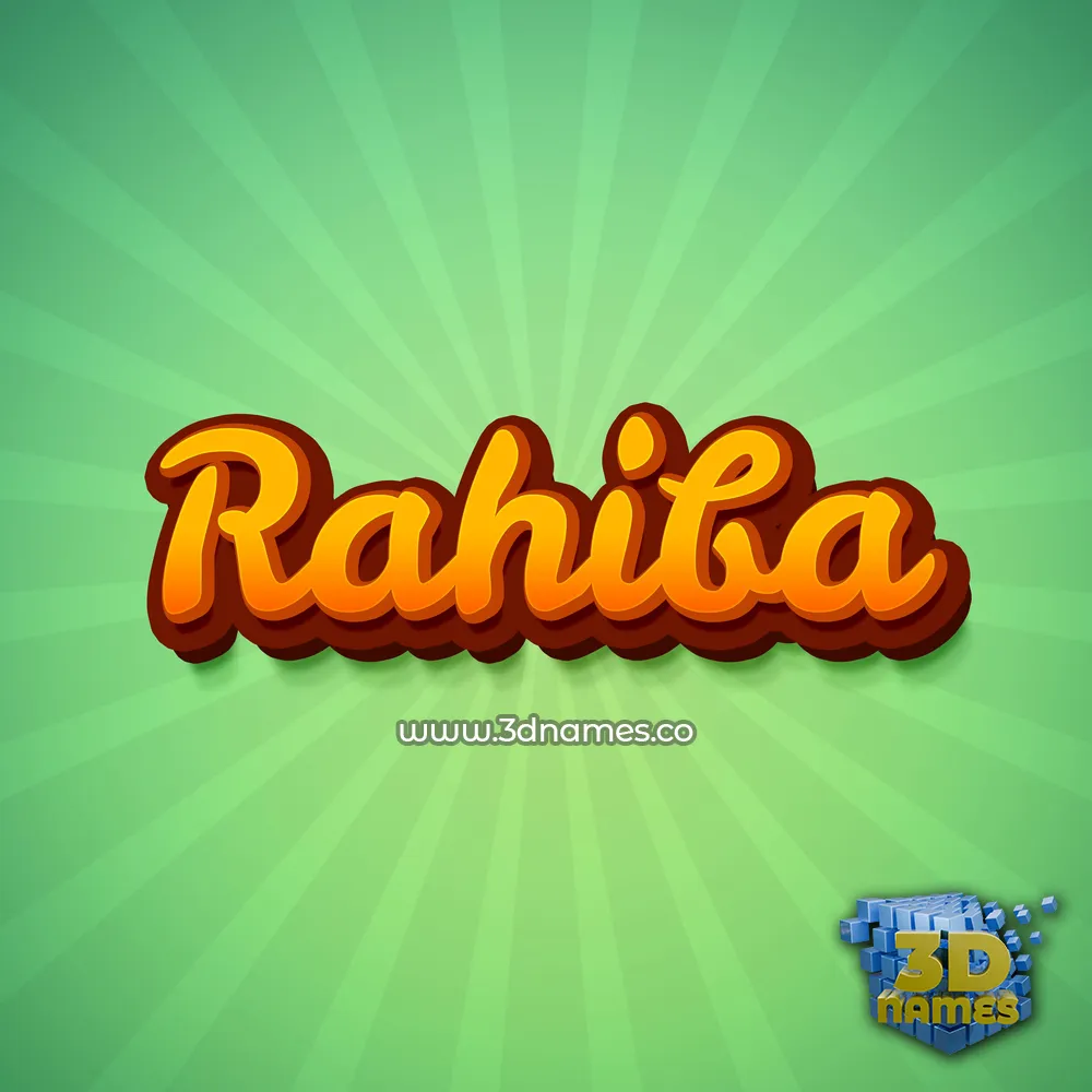 rahiba in Green Rays style - 3D name wallpaper