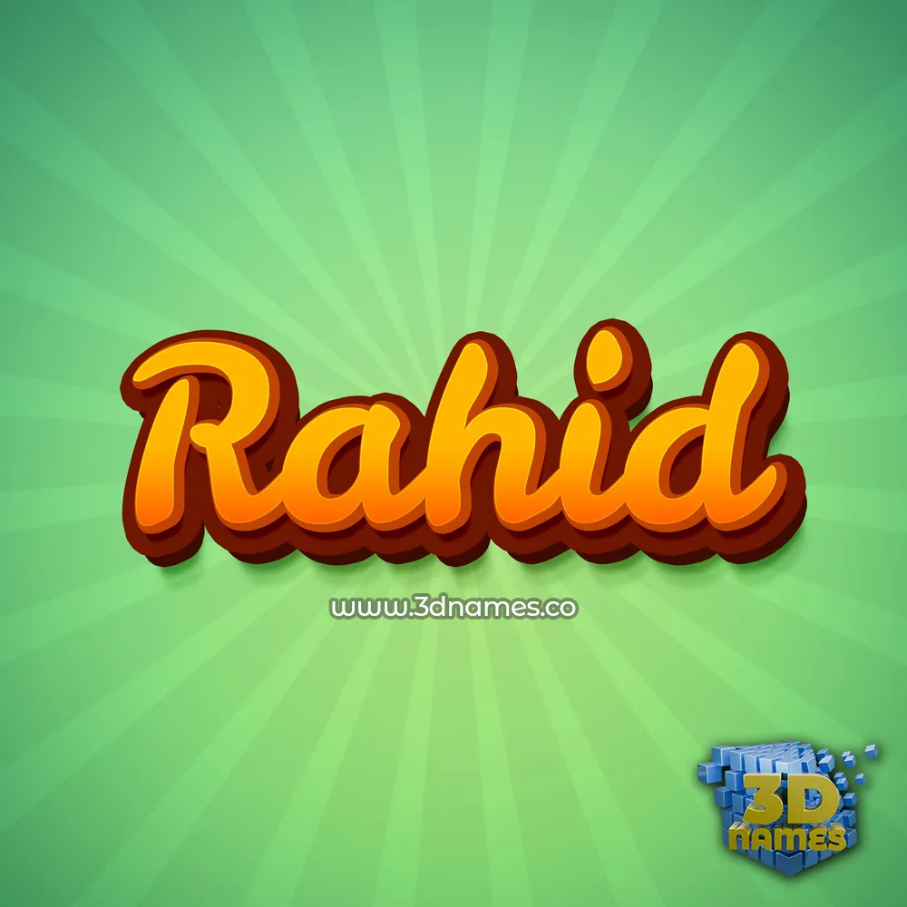 rahid in Green Rays style - 3D name wallpaper
