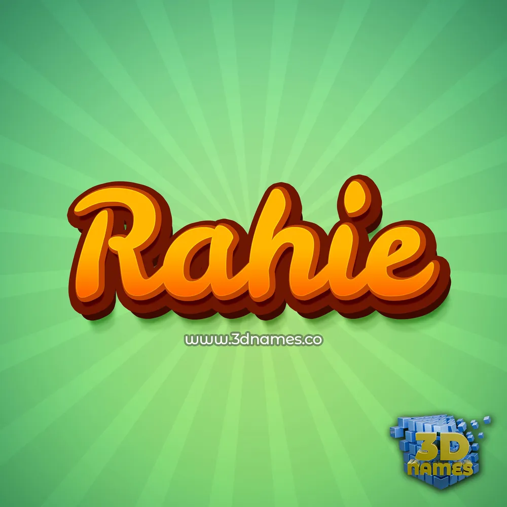 rahie in Green Rays style - 3D name wallpaper