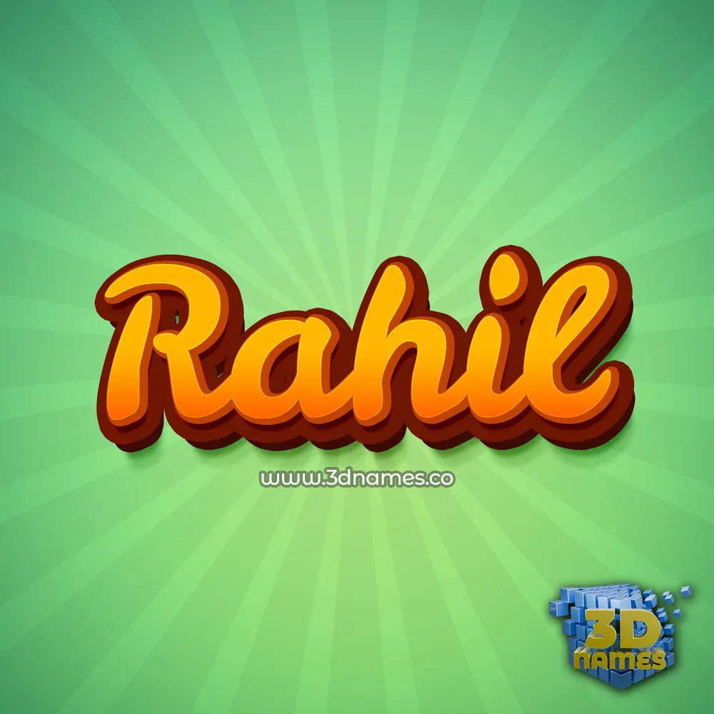 rahil in Green Rays style - 3D name wallpaper