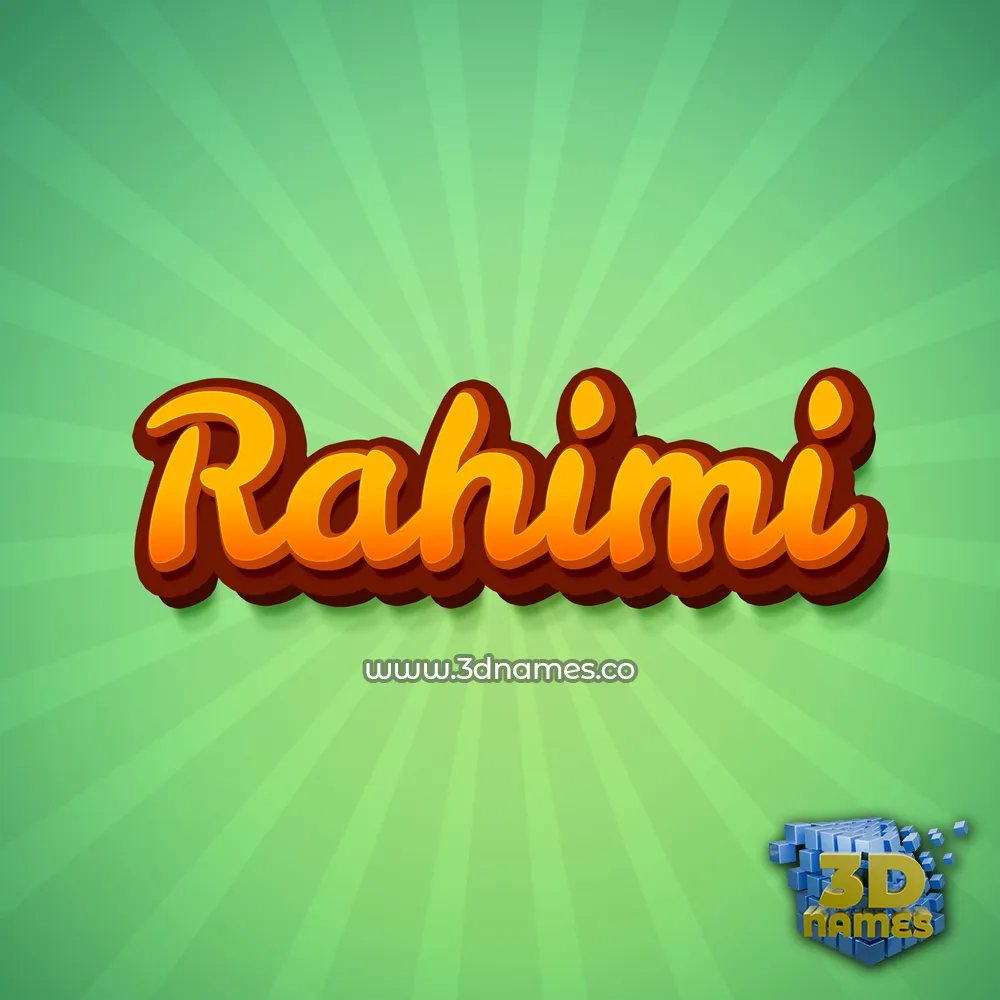 rahimi in Green Rays style - 3D name wallpaper