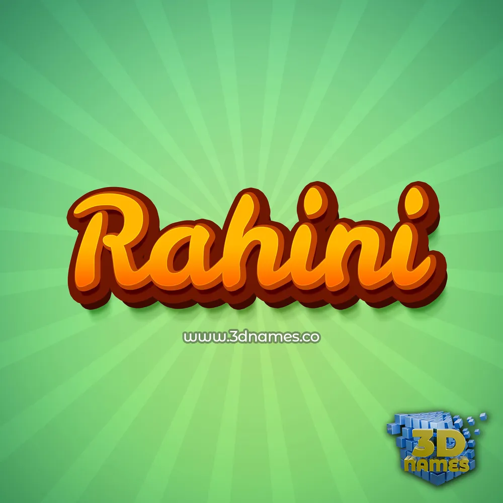 rahini in Green Rays style - 3D name wallpaper
