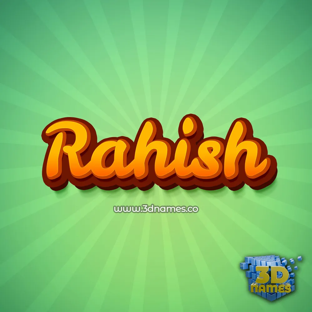rahish in Green Rays style - 3D name wallpaper