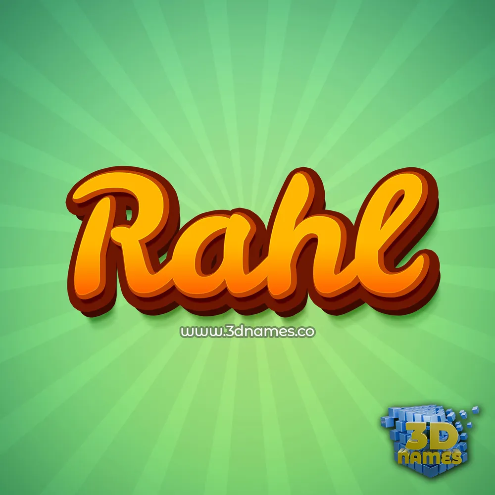 rahl in Green Rays style - 3D name wallpaper