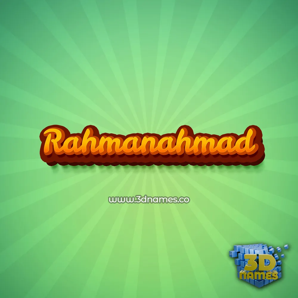 rahmanahmad in Green Rays style - 3D name wallpaper