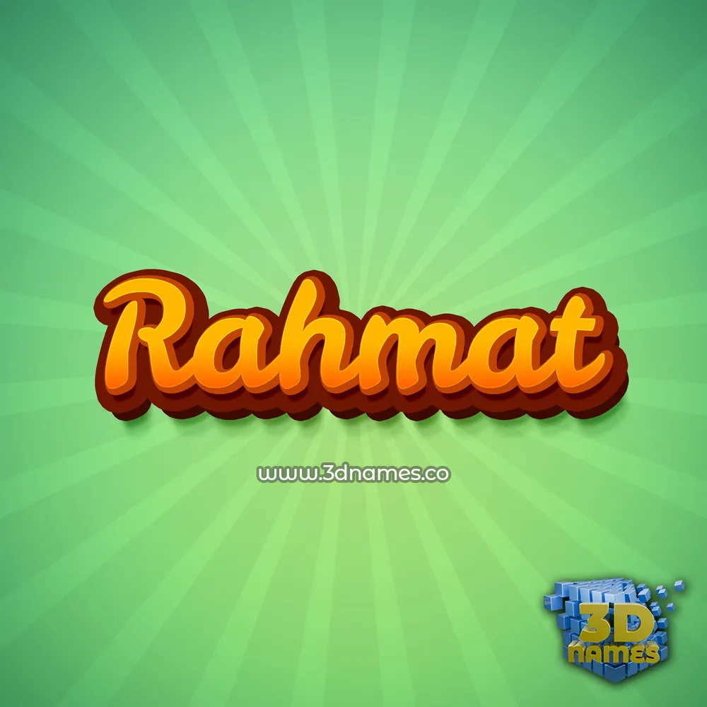 rahmat in Green Rays style - 3D name wallpaper