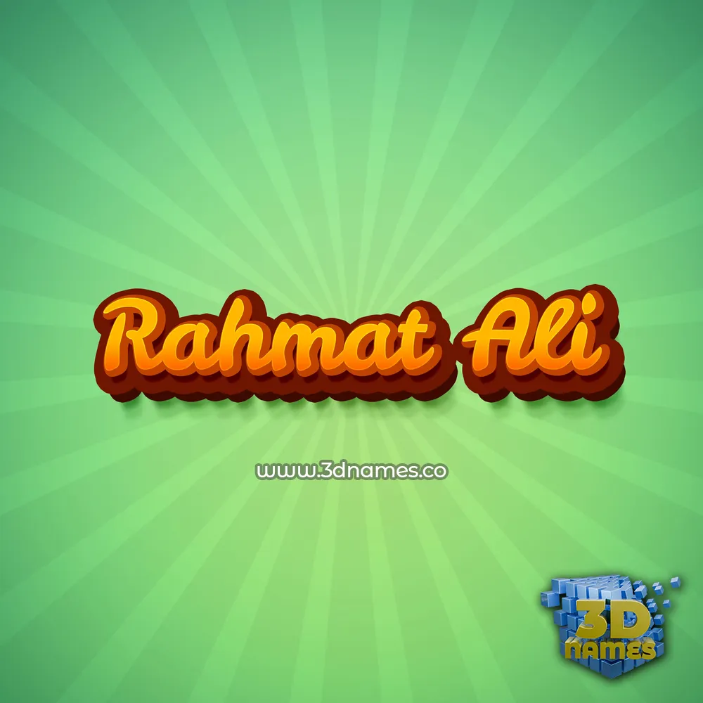 rahmat ali in Green Rays style - 3D name wallpaper