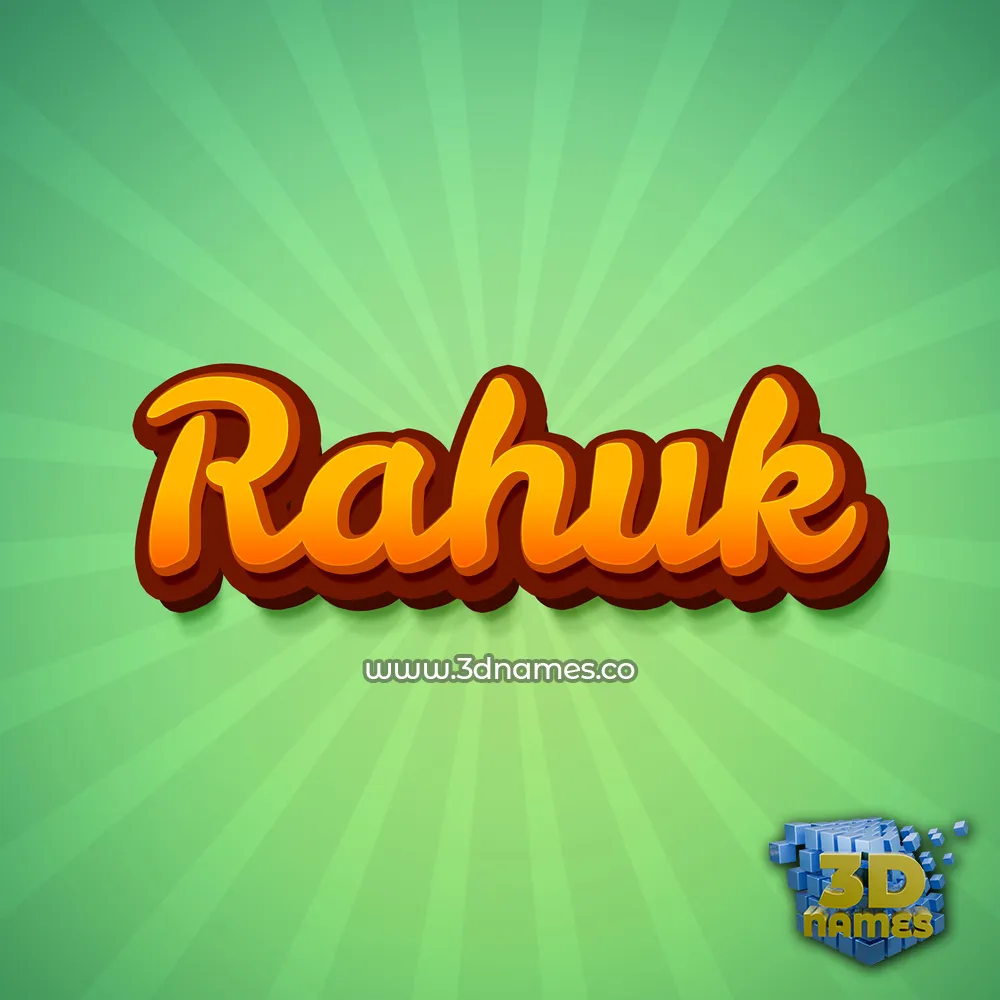 rahuk in Green Rays style - 3D name wallpaper