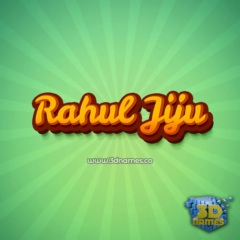rahul jiju in Green Rays style - 3D name wallpaper