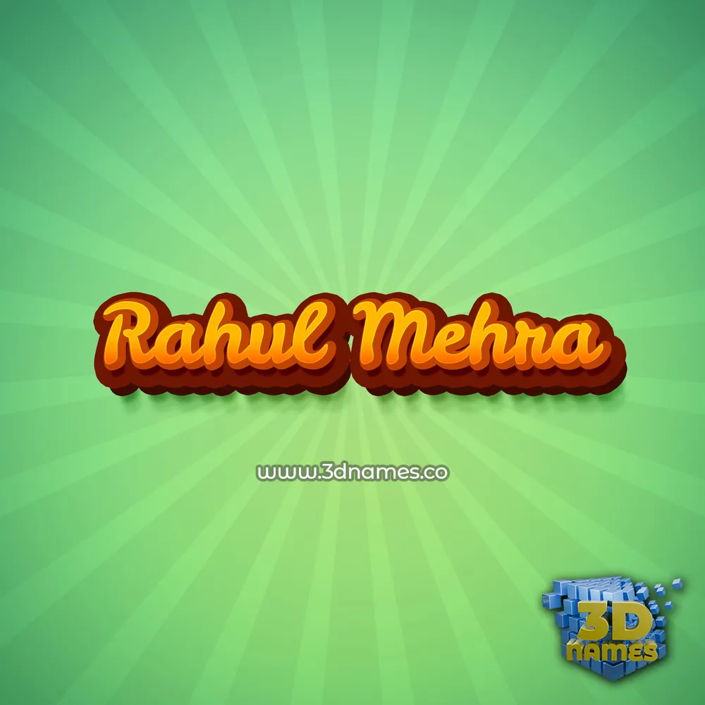 rahul mehra in Green Rays style - 3D name wallpaper