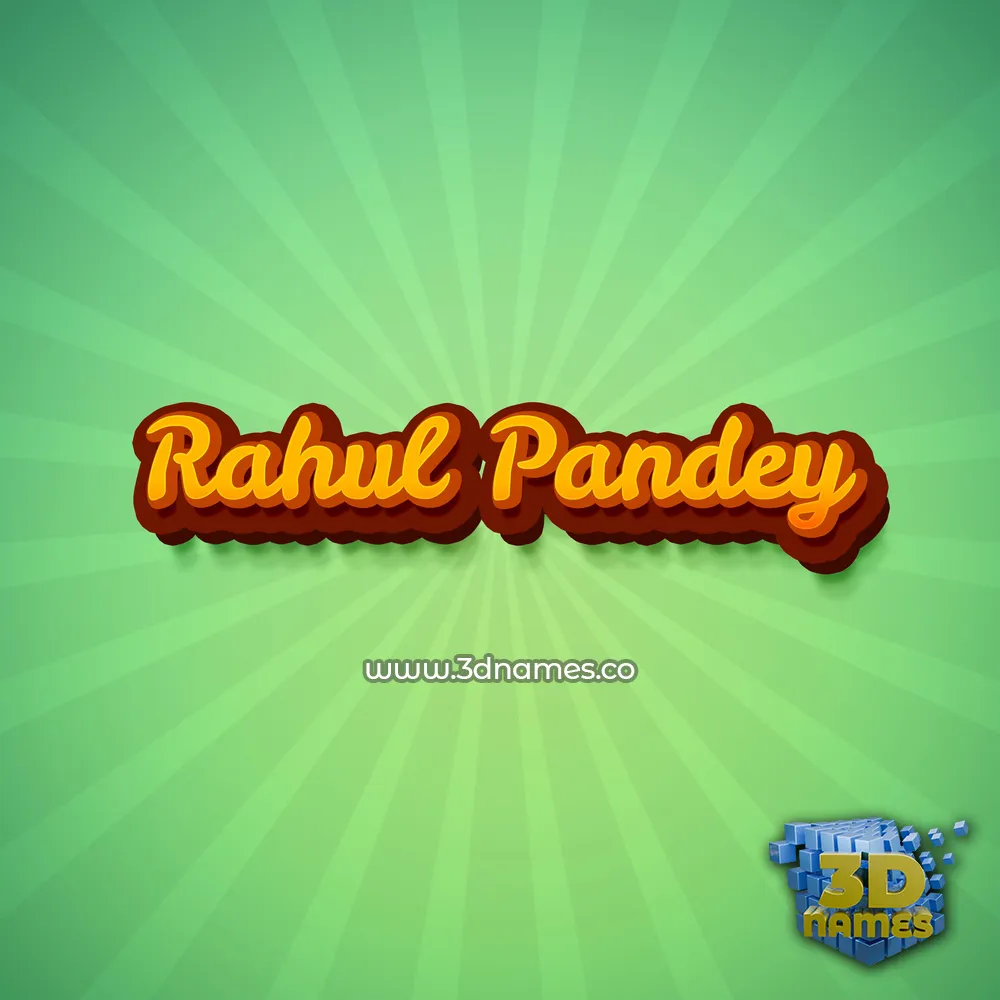 rahul pandey in Green Rays style - 3D name wallpaper