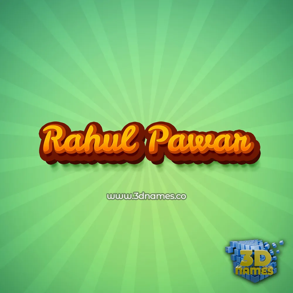 rahul pawar in Green Rays style - 3D name wallpaper