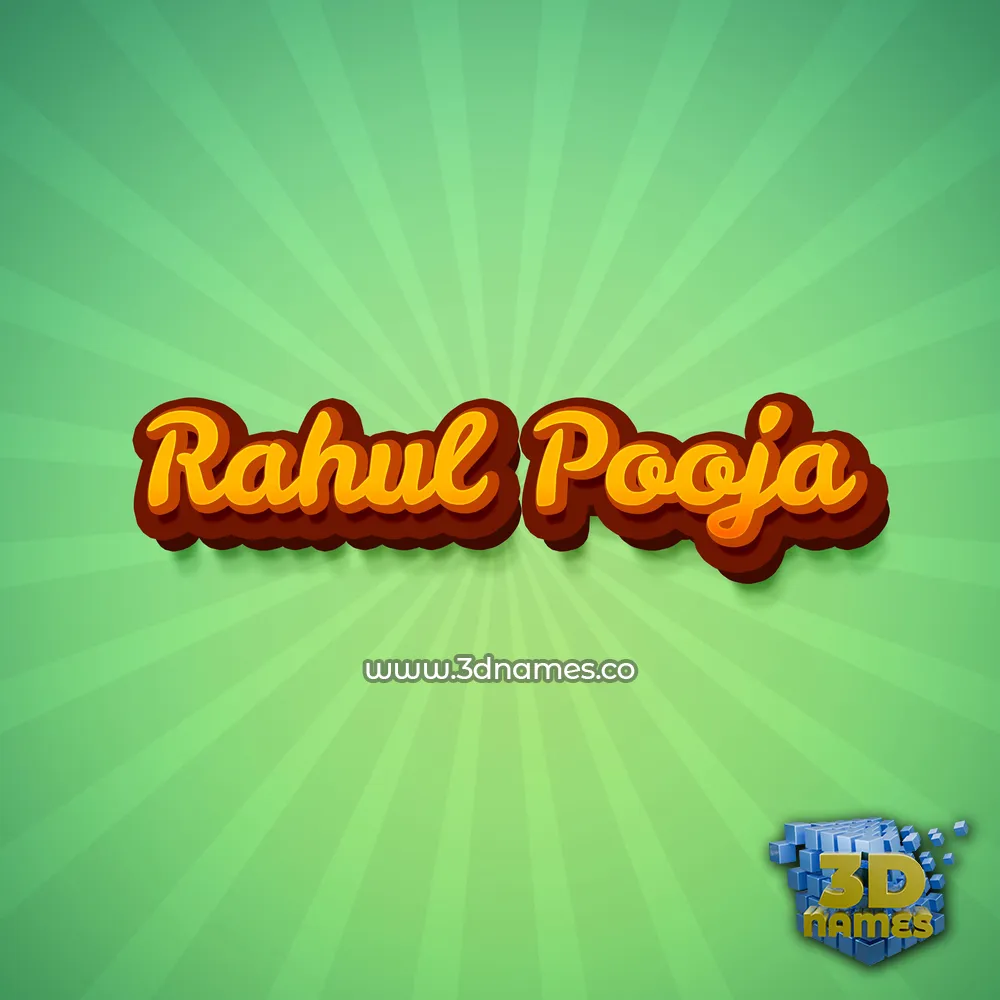 rahul pooja in Green Rays style - 3D name wallpaper
