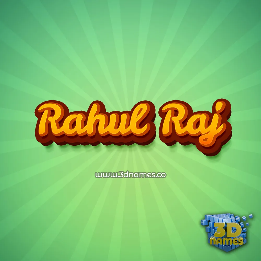 rahul raj in Green Rays style - 3D name wallpaper
