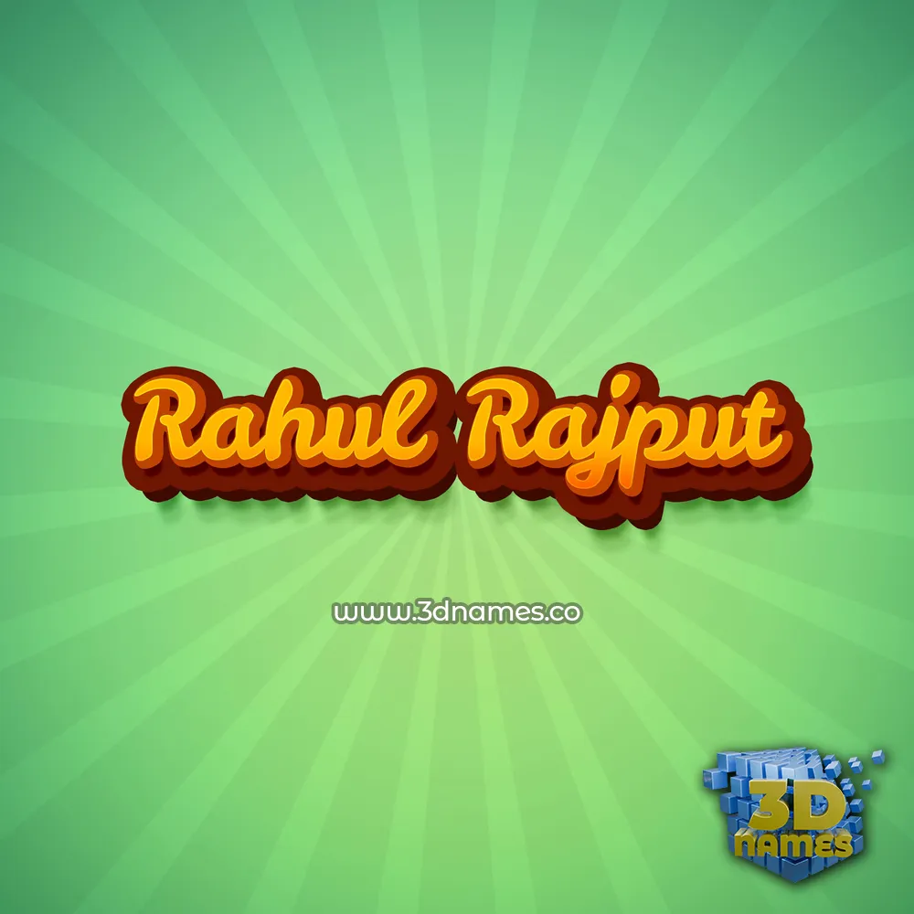 rahul rajput in Green Rays style - 3D name wallpaper