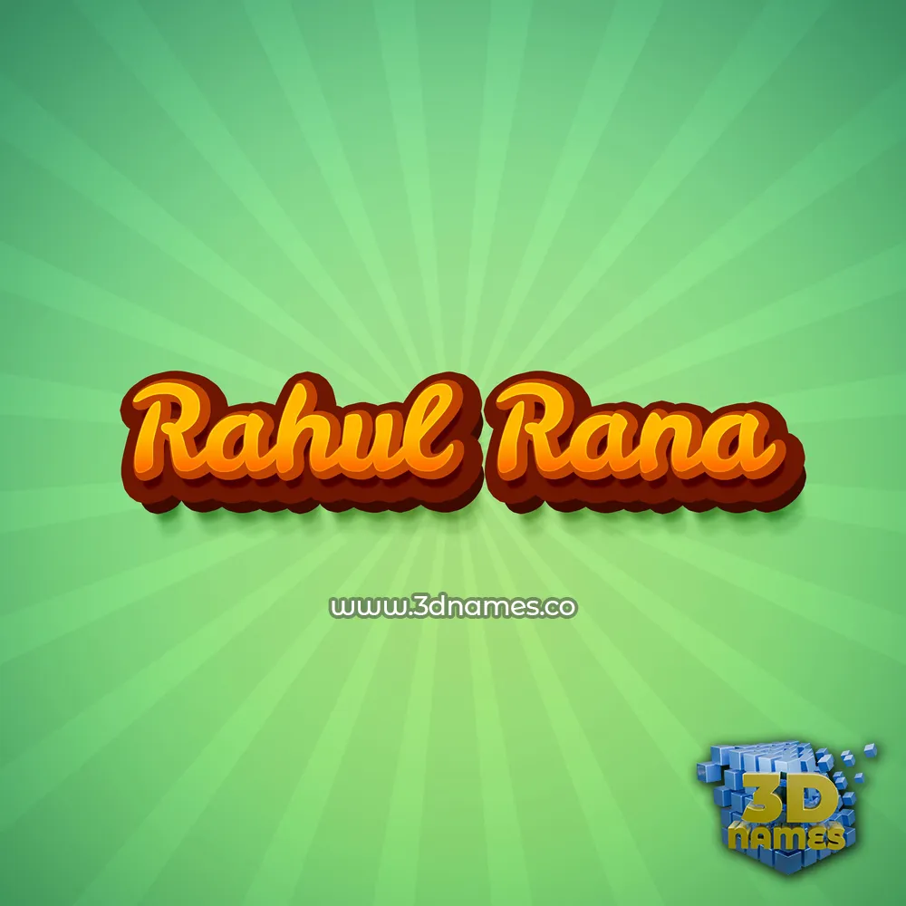 rahul rana in Green Rays style - 3D name wallpaper