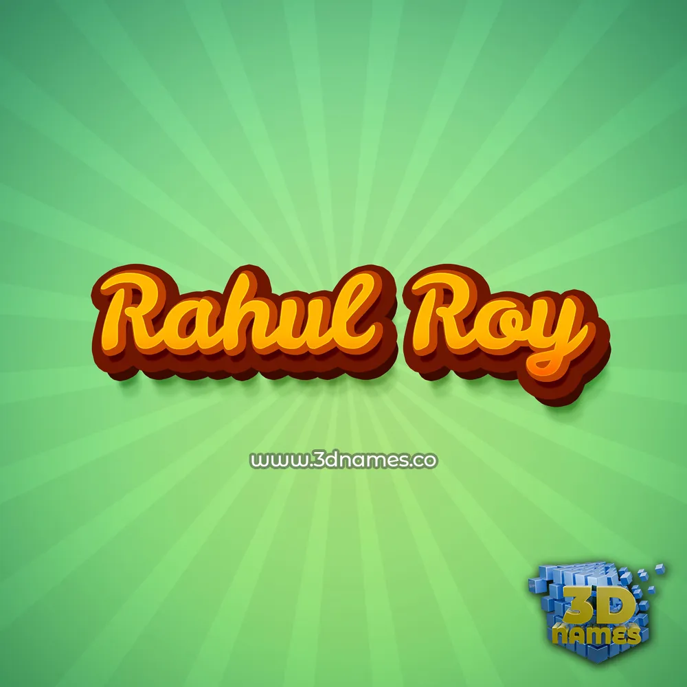 rahul roy in Green Rays style - 3D name wallpaper