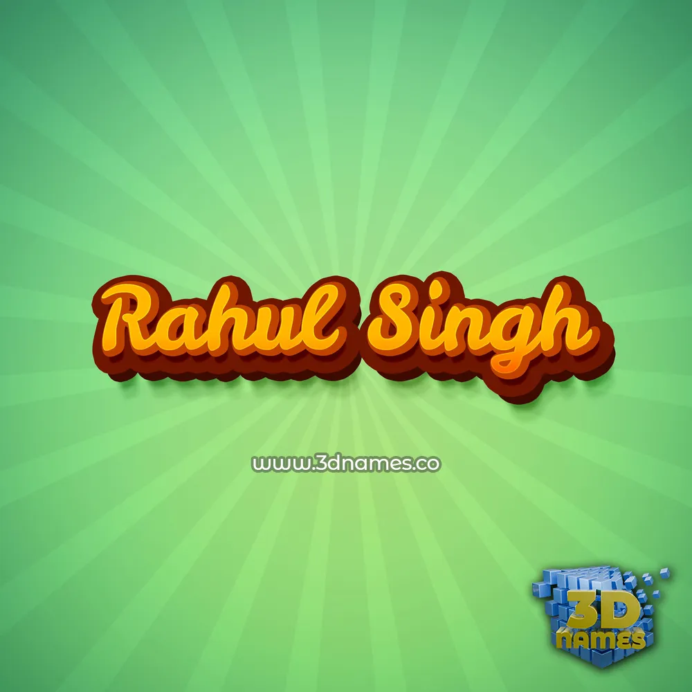 rahul singh in Green Rays style - 3D name wallpaper