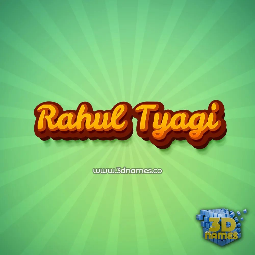 rahul tyagi in Green Rays style - 3D name wallpaper