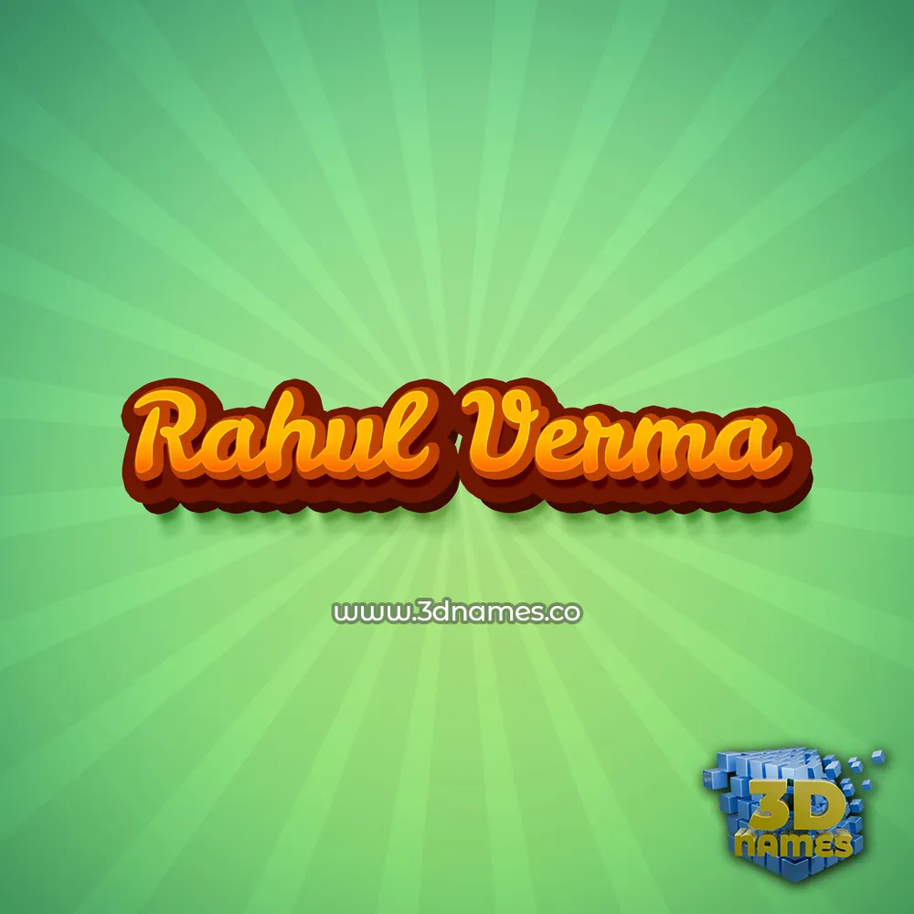 rahul verma in Green Rays style - 3D name wallpaper