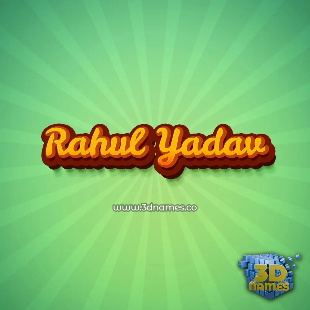 rahul yadav in Green Rays style - 3D name wallpaper