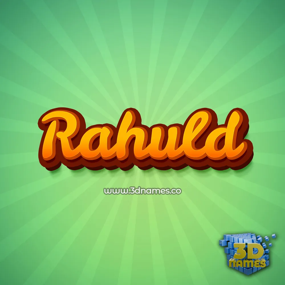rahuld in Green Rays style - 3D name wallpaper