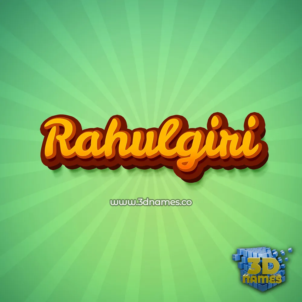rahulgiri in Green Rays style - 3D name wallpaper