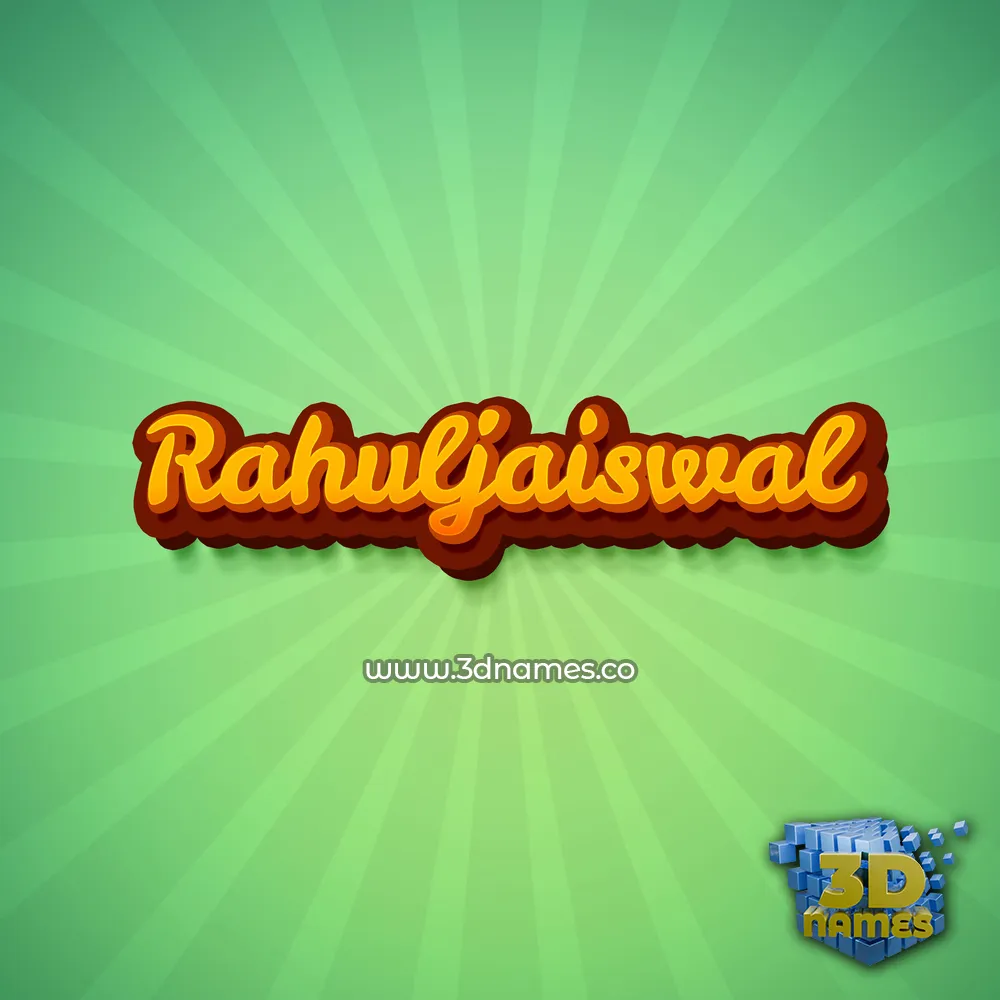 rahuljaiswal in Green Rays style - 3D name wallpaper