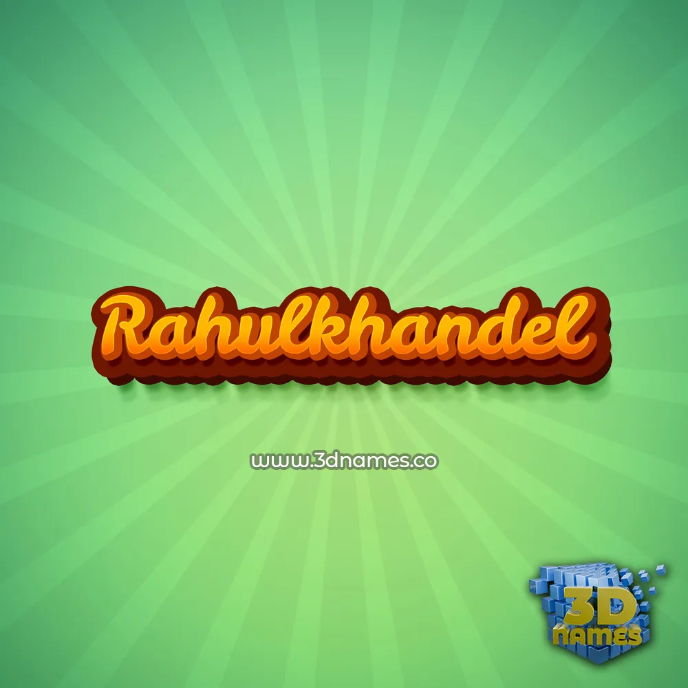rahulkhandel in Green Rays style - 3D name wallpaper